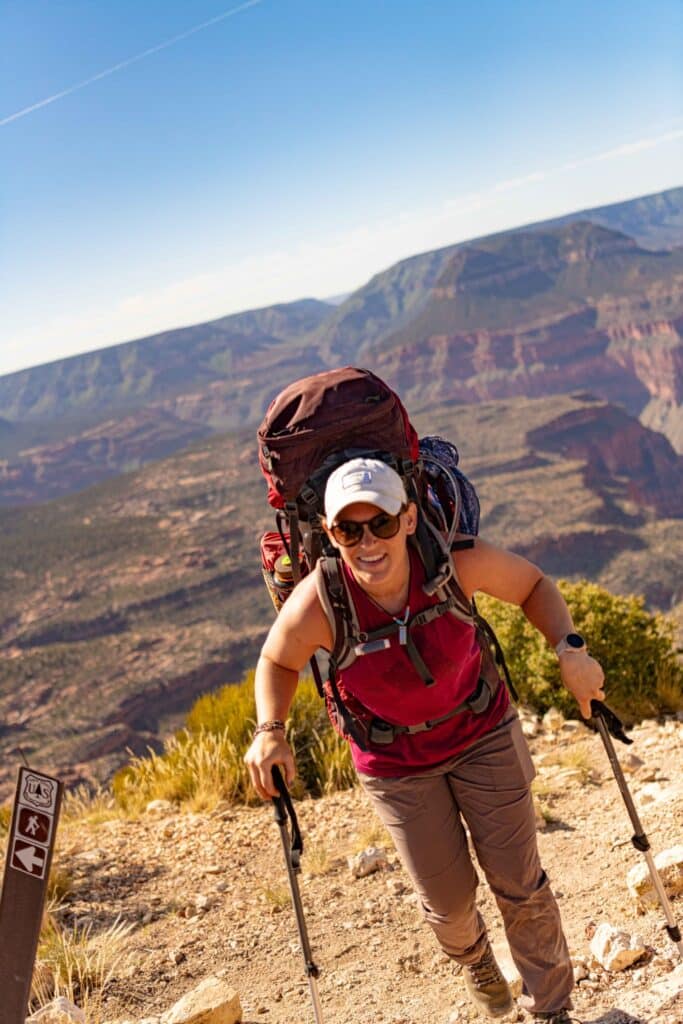 woman backpacking